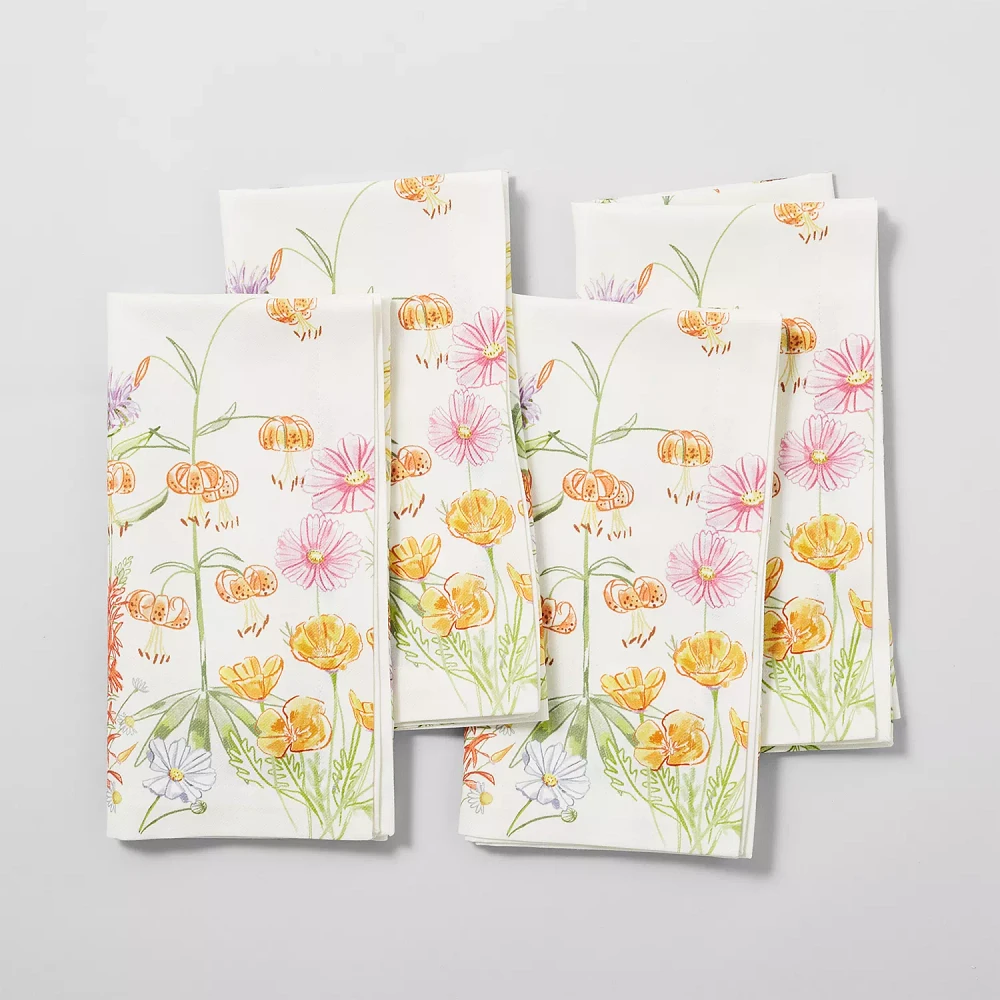  Sur La Table Wildflower Napkins, Set of 4