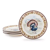 Sur La Table Turkey Bread Plates, Set of 4