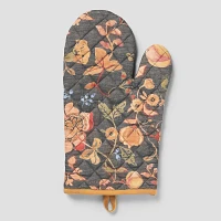 Sur La Table Persimmon Floral Oven Mitt