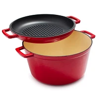 Sur La Table Cast Iron Casserole With Grill Pan Lid, 8 qt.