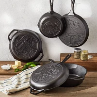 Lodge Wanderlust Seasoned Cast Iron Dual-Handle Camper Pan, 10.25"