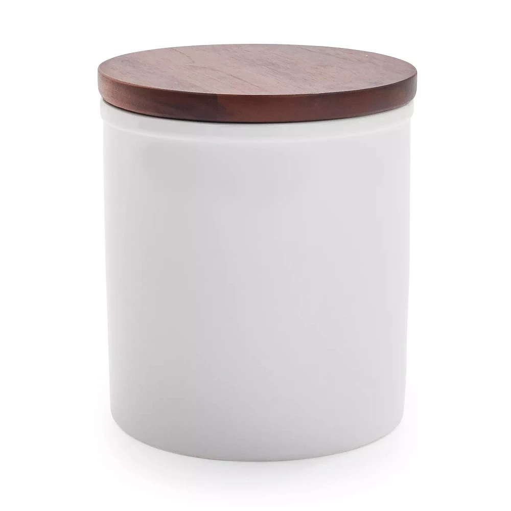 Sur La Table Porcelain Canister with Walnut Lid