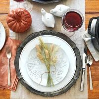 Sur La Table White Pumpkin Embossed Salad Plate