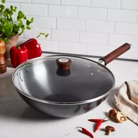 Zwilling Dragon Carbon Steel Wok with Glass Lid