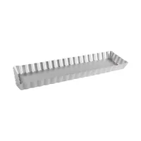 Fat Daddios Anodized Aluminum Oblong Fluted Tart Pan with Removable Bottom