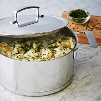 Demeyere Silver7 Stainless Steel Dutch Oven with Lid, 5.5 Qt.