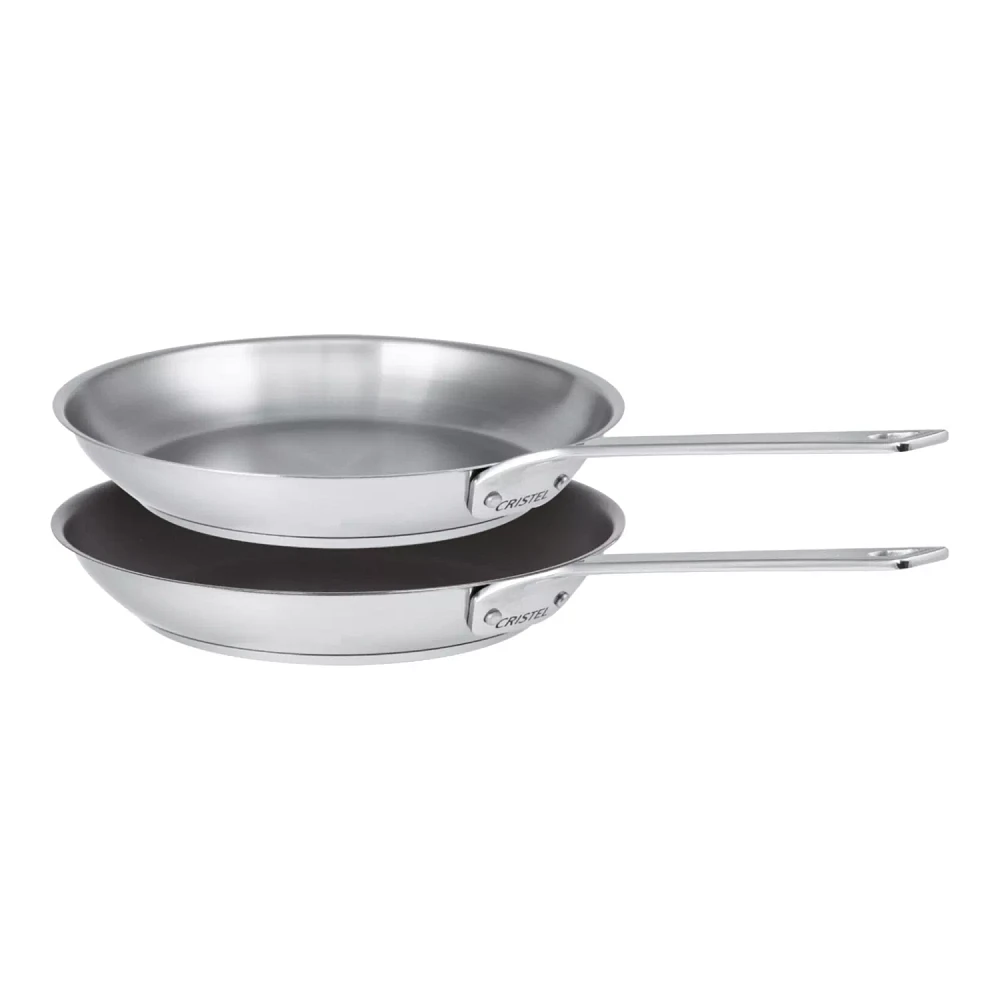 Cristel 1826 Stainless Steel & Nonstick Mixed Skillet Set, 10"