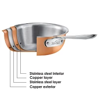 All-Clad c4 Copper Sauté Pan with Lid, 3 qt.