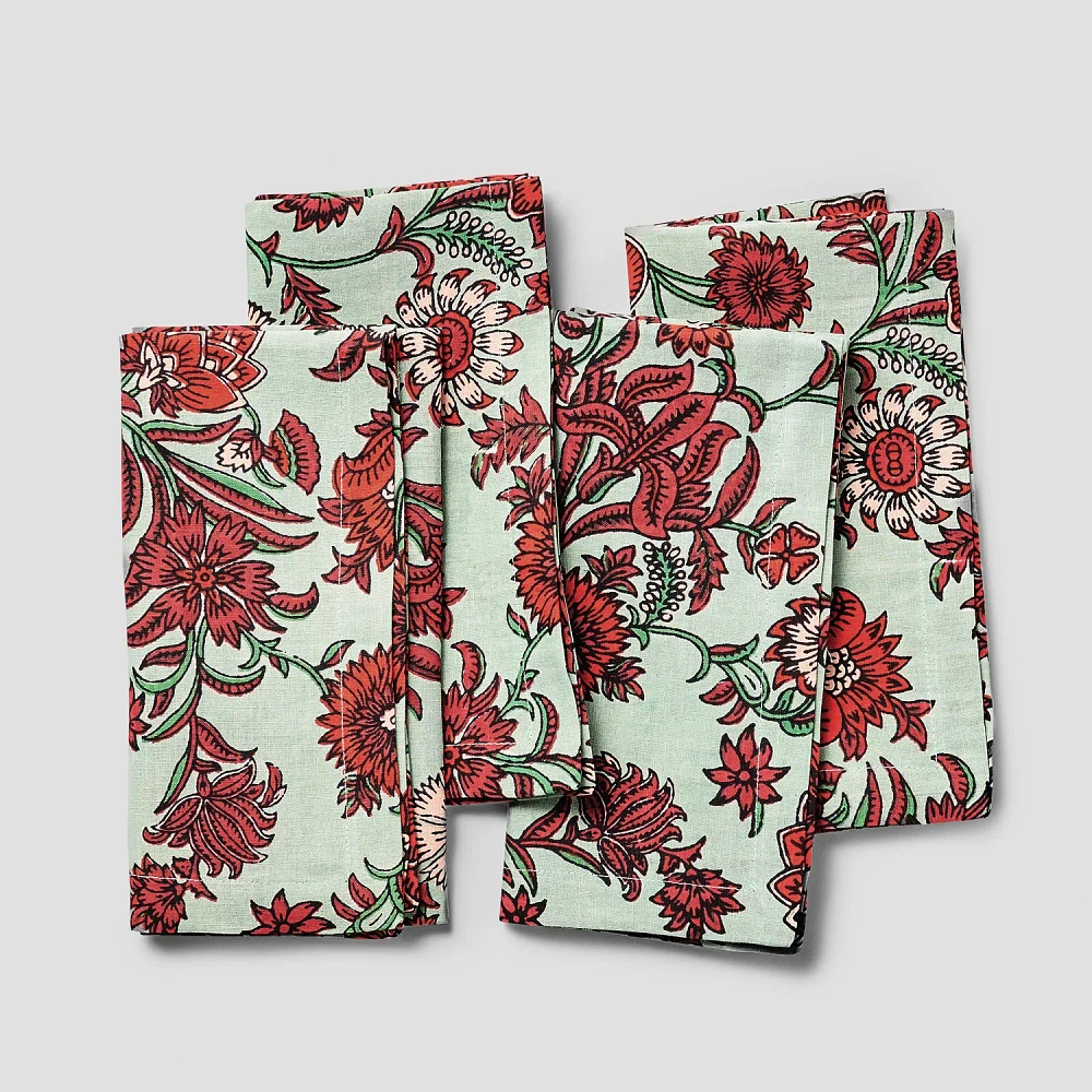 Sur La Table Dahlia Floral Napkins, Set of 4