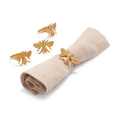 Sur La Table Gold Bee Napkin Ring, Set of 4