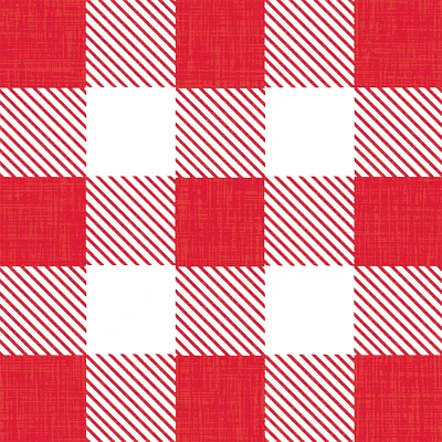 Red Gingham Paper Cocktail Napkins, Set of 20