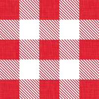 Red Gingham Paper Cocktail Napkins, Set of 20