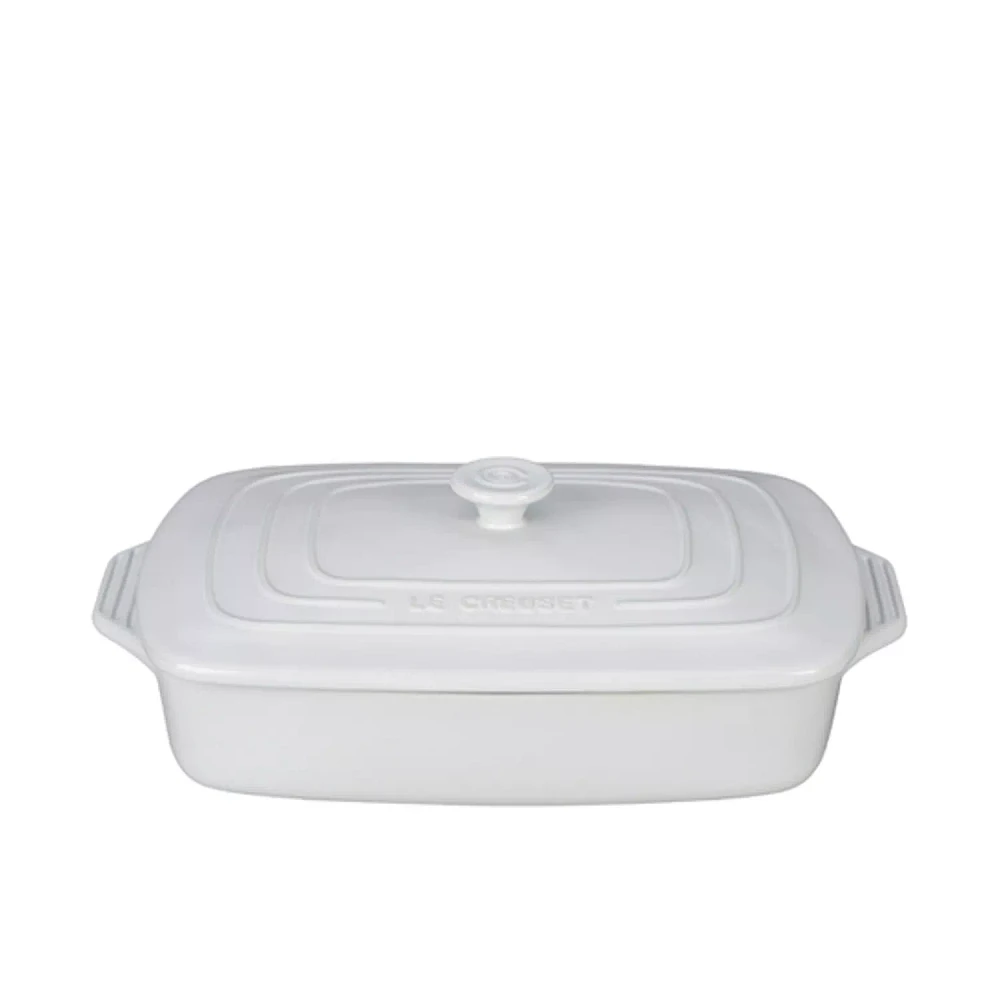 Le Creuset Covered White Rectangular Baker, 3.5 qt.