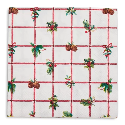 Sur La Table Holly Grid Paper Cocktail Napkins, Set of 20