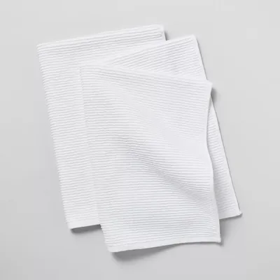 White Ribbed Kitchen Towels