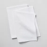 White Ribbed Kitchen Towels