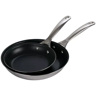 Le Creuset Stainless Steel Nonstick Skillet Set, 8" & 10"