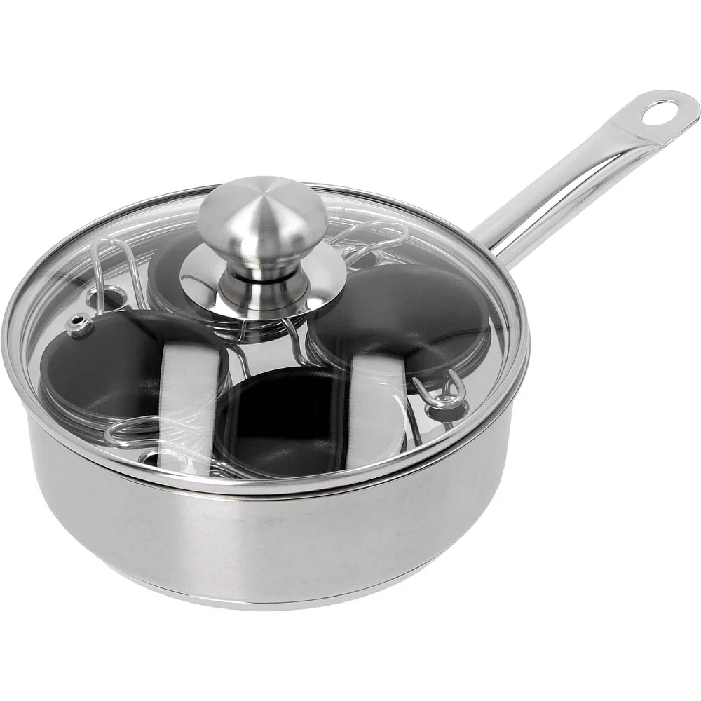 Demeyere Resto3 4-Cup Stainless Steel Egg Poacher Set