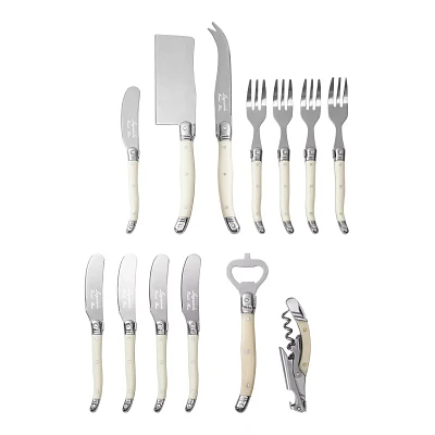 French Home Laguiole Ultimate 13-Piece Charcuterie & Barware Set with Faux Ivory Handles