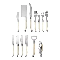 French Home Laguiole Ultimate 13-Piece Charcuterie & Barware Set with Faux Ivory Handles