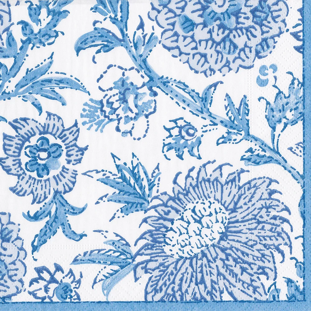 Blue Indiennes Paper Cocktail Napkins, Set of 20