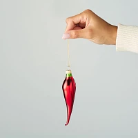 Sur La Table Chili Pepper Glass Ornament, 5.8"