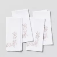 Sur La Table Embroidered Floral Border Napkins