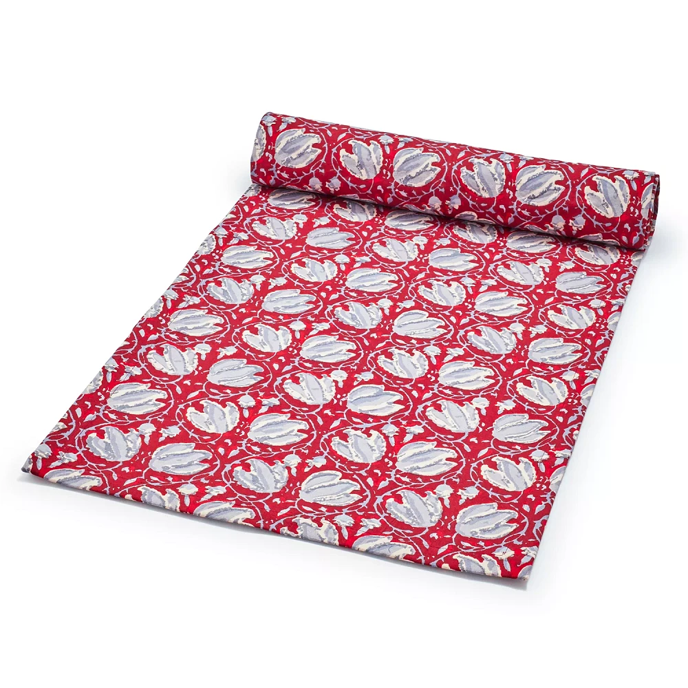 Sur La Table Red & Blue Flower Table Runner