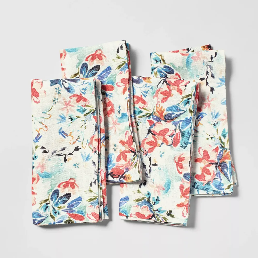 Sur La Table Floral Linen Napkins