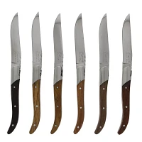 French Home Laguiole Connoisseur Assorted Wood Steak Knives, Set of 6