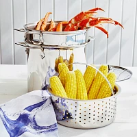 All-Clad Stainless Steel Stockpot with Pasta & Steamer Inserts, 8 qt.