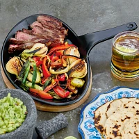 Sur La Table Ceramic Fajita Pan with Wooden Base