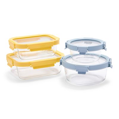 Sur La Table Glass Storage Containers, 8-Piece Set, Clear