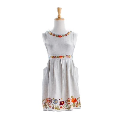 Sur La Table Vintage Floral Embroidered Apron