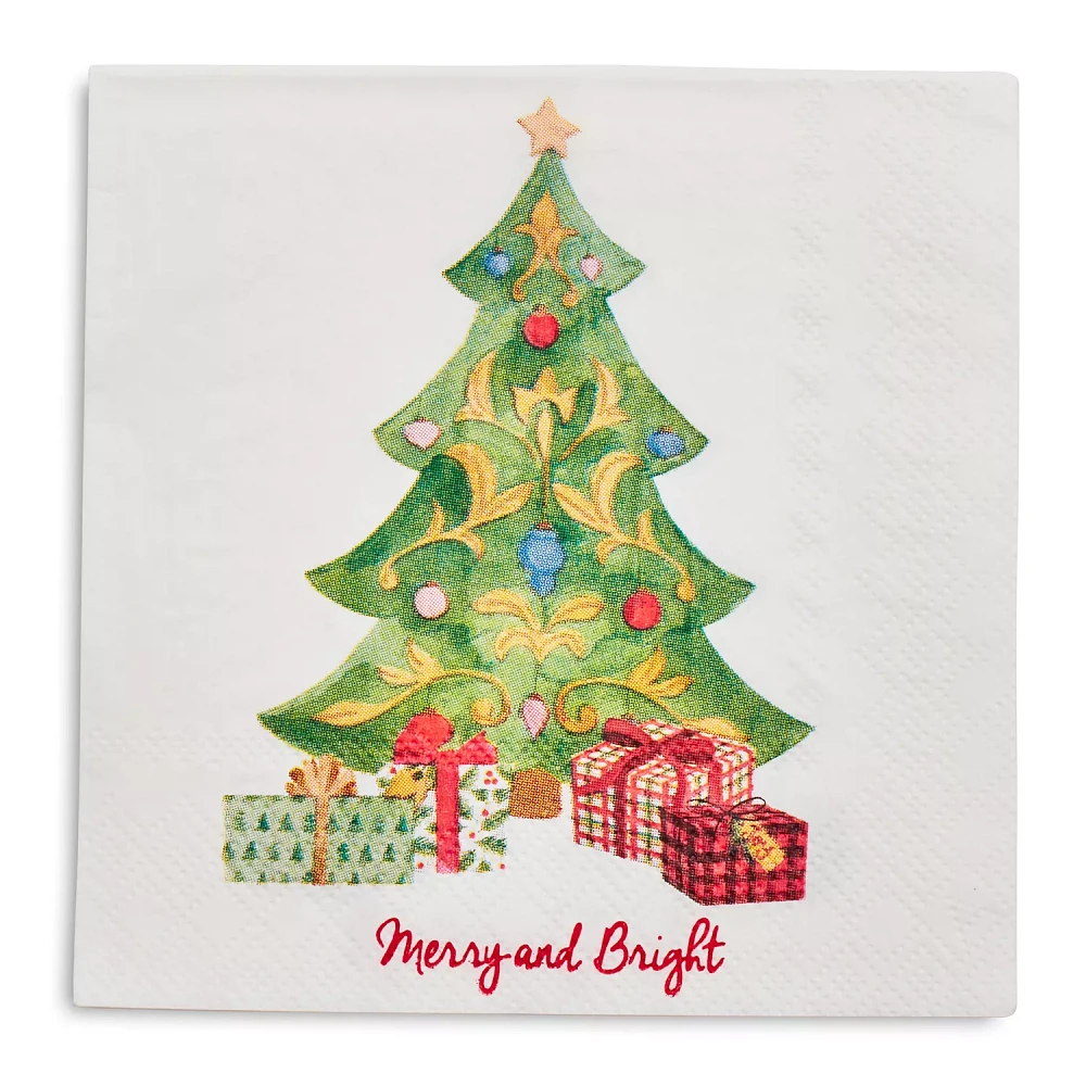 Sur La Table Christmas Tree Paper Cocktail Napkins, Set of 20