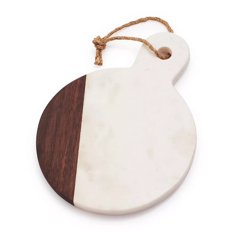 Sur La Table Marble & Walnut Round Cheese Paddle