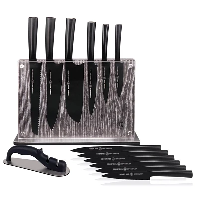 Schmidt Brothers Cutlery Jet Black 7-Piece Knife Block Set