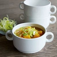 Sur La Table Double-Handle Soup Bowls, Set of 4