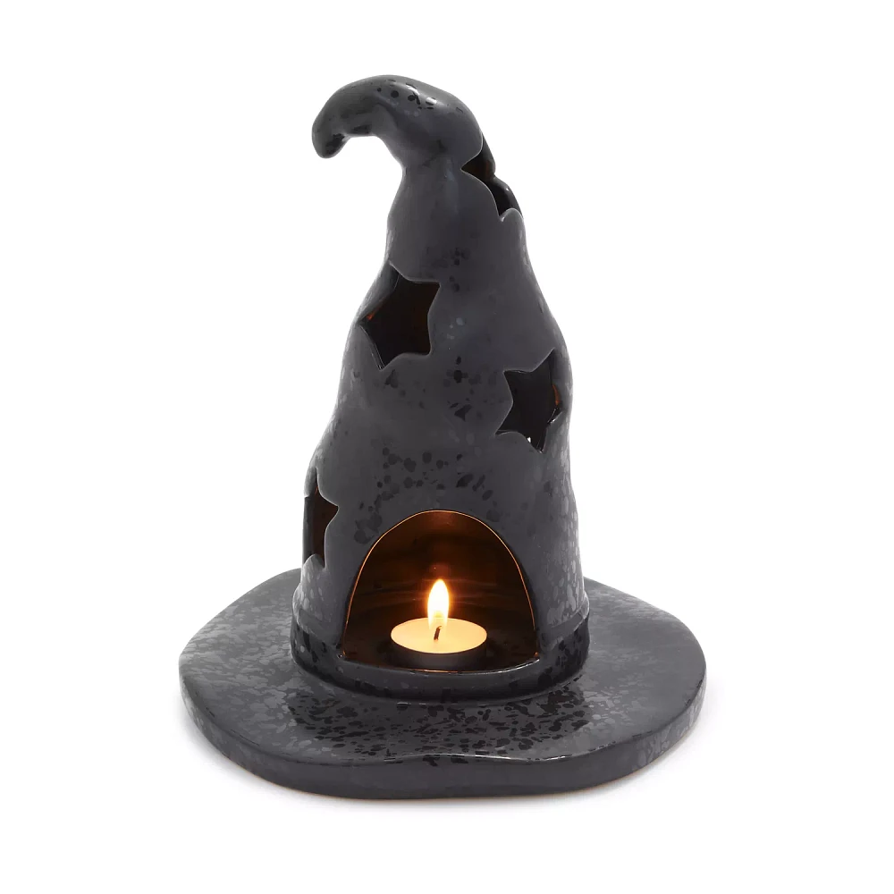 Sur La Table Halloween Witch Hat Tealight Candle Holder, 10"