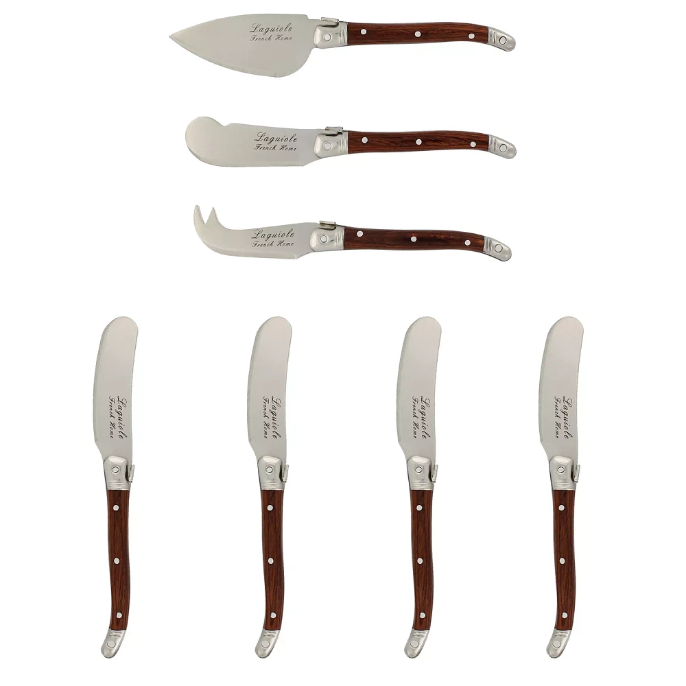 French Home 7-Piece Laguiole Cheese Knife & Spreader Set