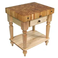 John Boos & Co. Cucina Rustica Table With Shelf