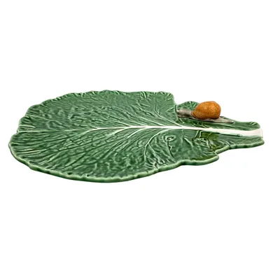 Bordallo Pinheiro Cabbage Leaf with Snail Platter