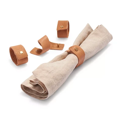 Sur La Table Leather Napkin Rings, Set of 4