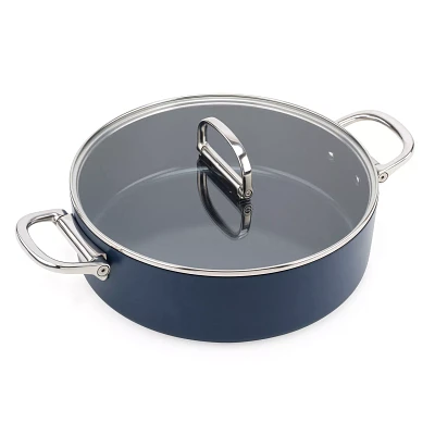 Joseph Joseph Space Ceramic Nonstick Shallow Casserole with Folding Handles & Lid, 5-qt.