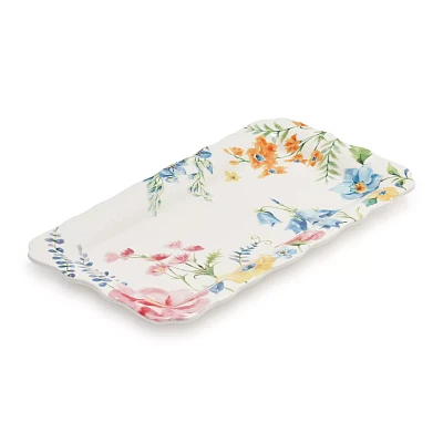 Sur La Table Garden Floral Rectangular Platter, 14" x 8"