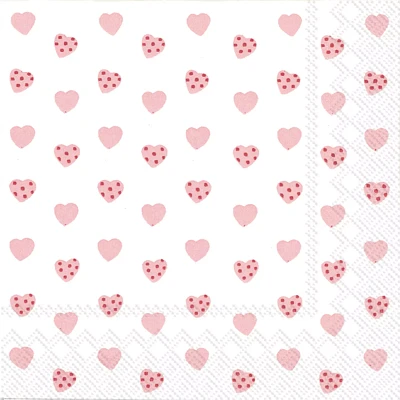 Red Hearts Paper Cocktail Napkins, Set of 20