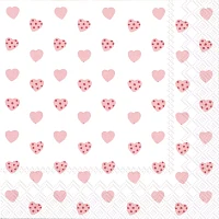 Red Hearts Paper Cocktail Napkins, Set of 20