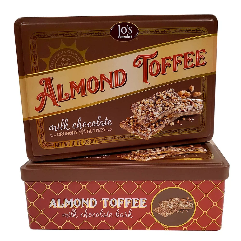 Jo’s Candies Milk Chocolate Almond Toffee Bark Gift Tin