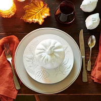 Sur La Table White Pumpkin Embossed Salad Plate