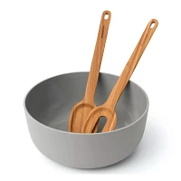 BergHOFF Leo 3-Piece Bamboo Salad Bowl with Servers